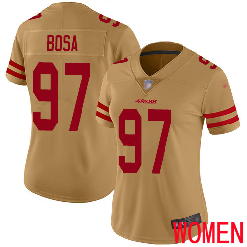 San Francisco 49ers Limited Gold Women Nick Bosa NFL Jersey 97 Inverted Legend